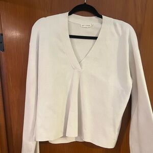 Good American White V-Neck Sweater